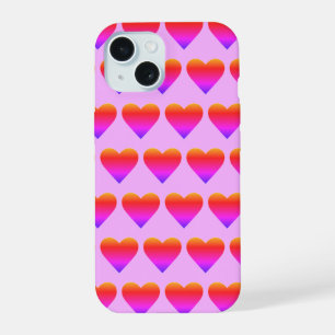 Coque iPhone 15 Cœurs violets roses amour Saint-Valentin
