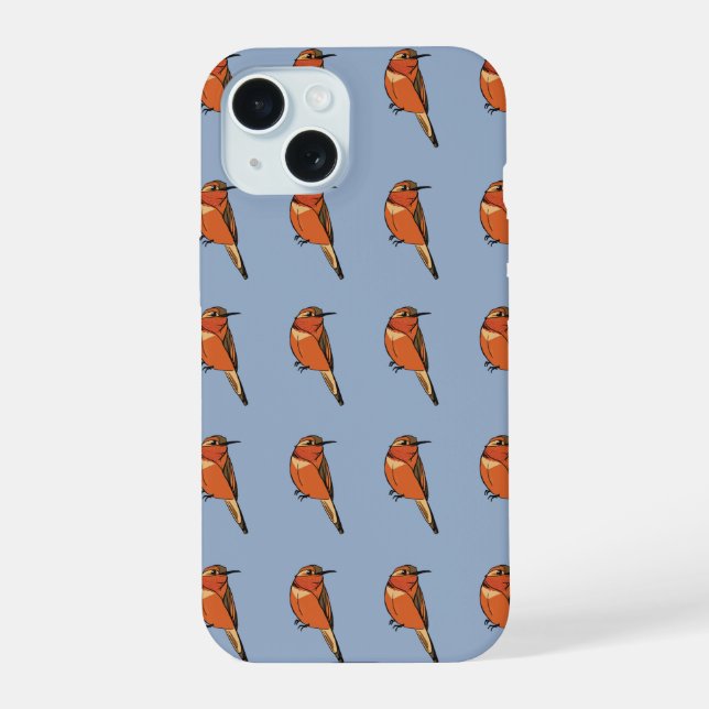 Coque iPhone 15 Colibri roux (Verso)