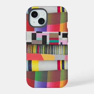 Coque iPhone 15 collage de rayures et de courbes