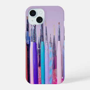 Coque iPhone 15 Collection de pinceaux pour Nail Art