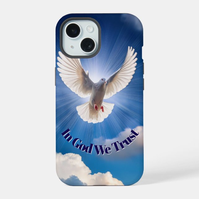 Coque iPhone 15 Colombe sereine embrasser la tranquillité (Verso)