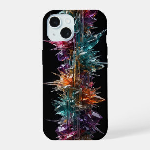 Coque iPhone 15 Colonne de fragment de cristal pointu - Or Téalu M