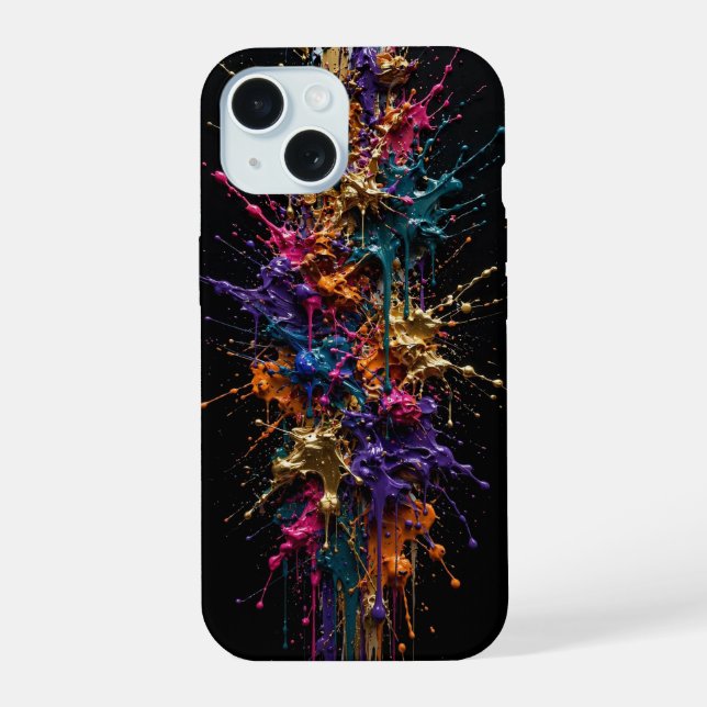 Coque iPhone 15 Colonne de projection de peinture explosive - Mage (Verso)