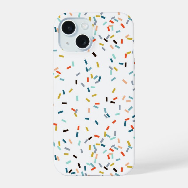 Coque iPhone 15 Coloré Confetti Motif Automne (Verso)