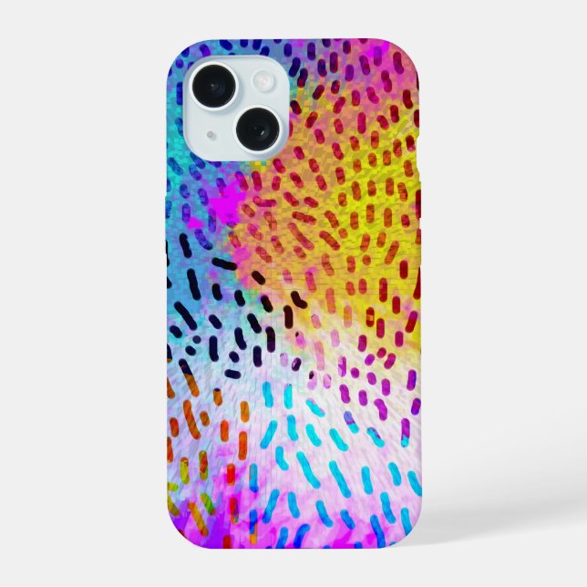 Coque iPhone 15 Colorful Splash Animal Print iPhone Case (Verso)