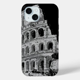 Coque iPhone 15 Colosseum noir et blanc