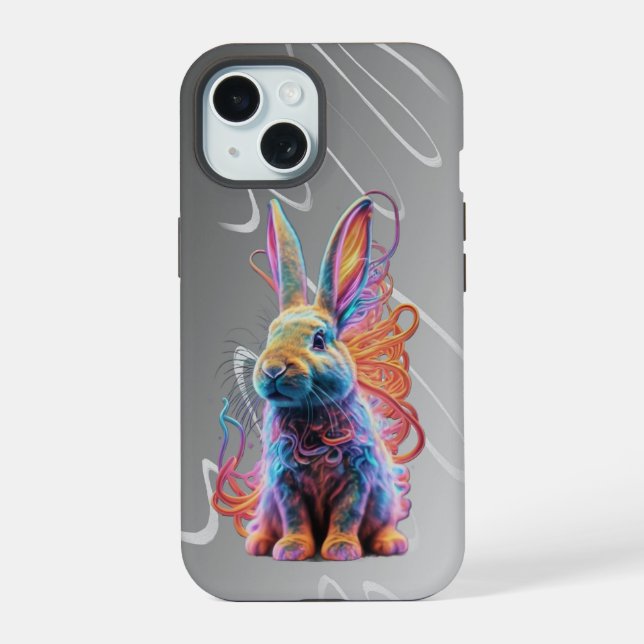 Coque iPhone 15 Colourful Rabbit phone case (Verso)