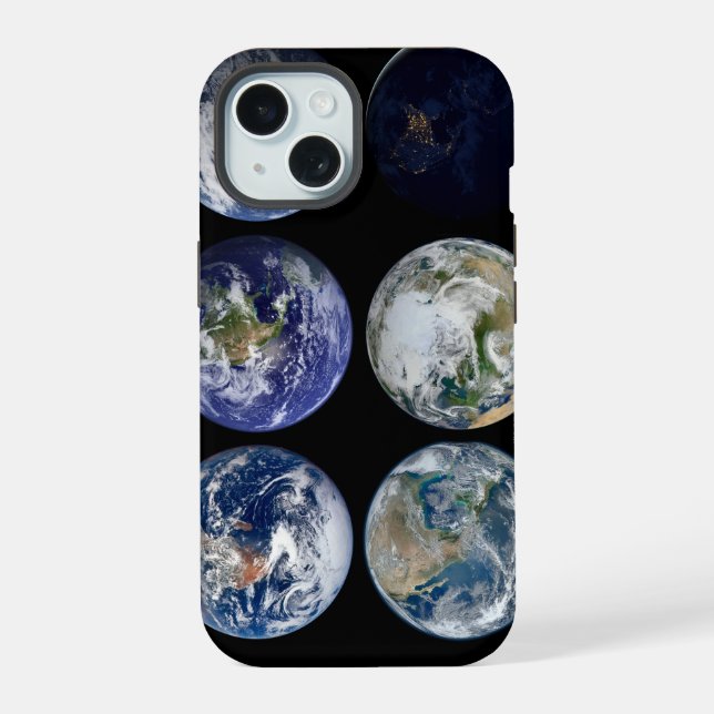 Coque iPhone 15 Comparaison D'Image De Vues Iconiques De La Planèt (Verso)