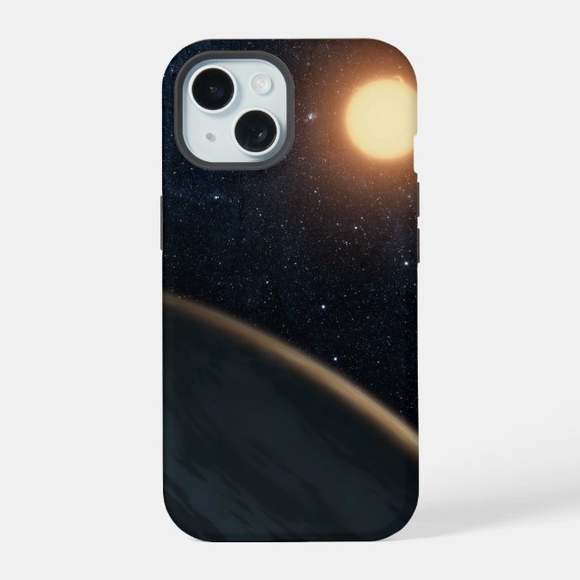 Coque iPhone 15 Concept d'artiste illustrant Kepler-16b. (Verso)