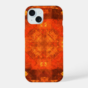 Coque iPhone 15 Conception d'art abstrait Mandala de Feu de Bénédi