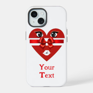 Coque iPhone 15 Conception de cœur de la Saint-Valentin cool et pe