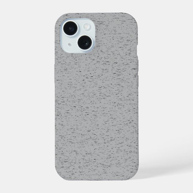 Coque iPhone 15 Conception de couleur grise plane granuleuse  (Verso)