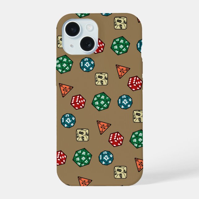 Coque iPhone 15 Conception de dés de jeu de table (Verso)