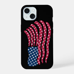 Coque iPhone 15 Conception de drapeau rouge blanc et bleu