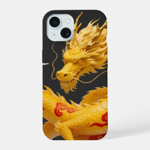 Coque iPhone 15 Conception de fantaisie artistique du dragon rouge