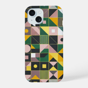 Coque iPhone 15 Conception de motif géométrique abstrait mosaïque