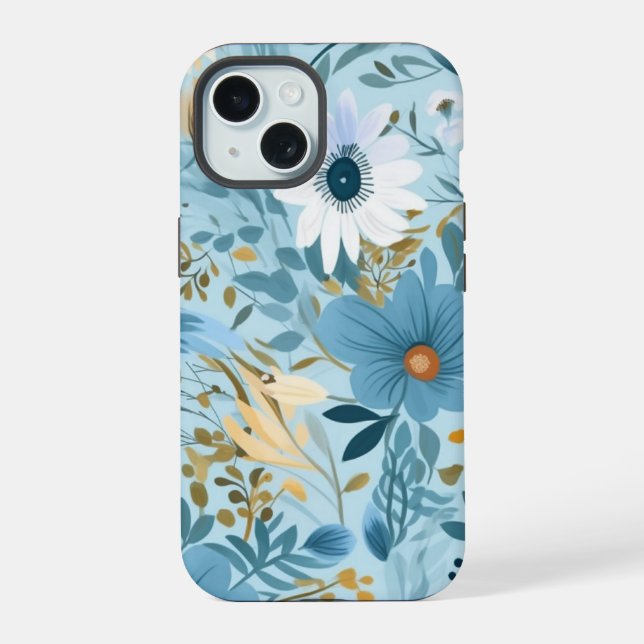 Coque iPhone 15 Conception de prairie estivale (Verso)