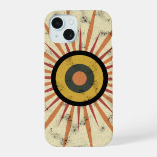 Coque iPhone 15 Conception de soleil levant rétro bohème
