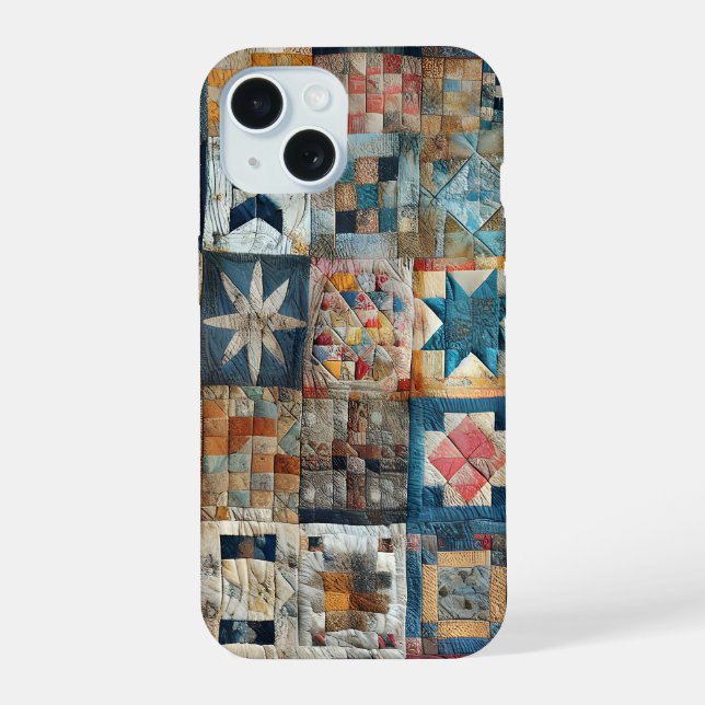 Coque iPhone 15 Conception de surfaces composées à l'ancienne (Verso)