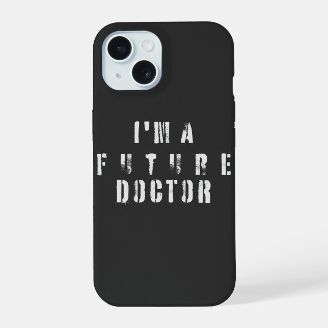 Coque iPhone 15 Conception de typographie grunge pour futur docteu (Verso)