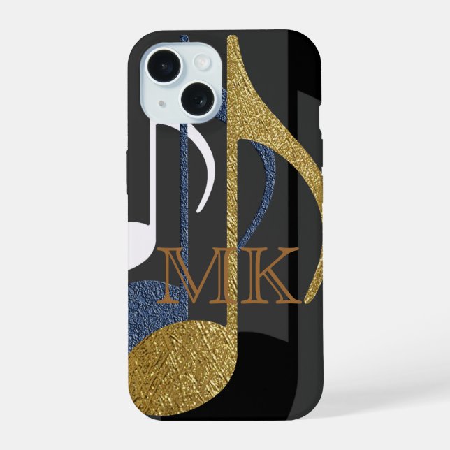 Coque iPhone 15 Conception graphique de notes de musique incroyabl (Verso)