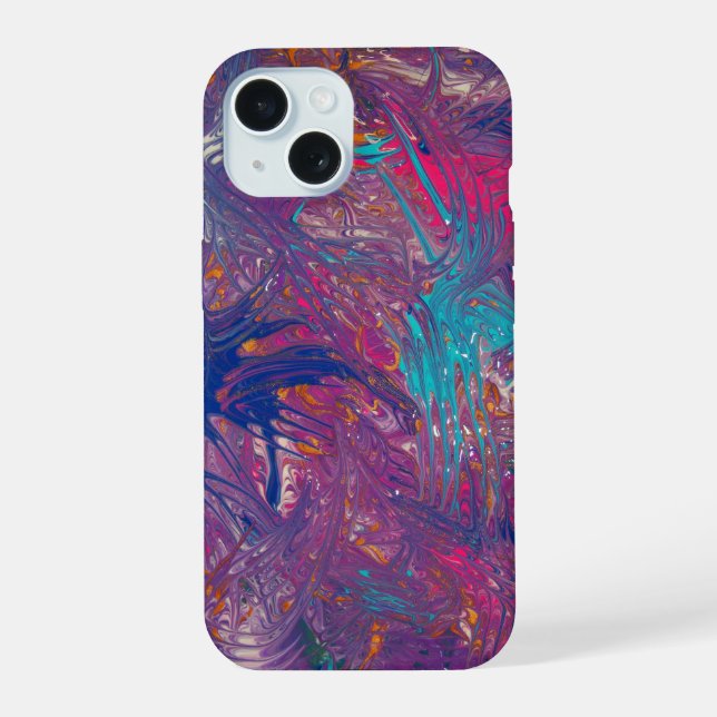 Coque iPhone 15 Conception Vortex Griffes de Couleur (Verso)