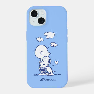 Coque iPhone 15 Confort et sécurité Câlin de Charlie et Snoopy