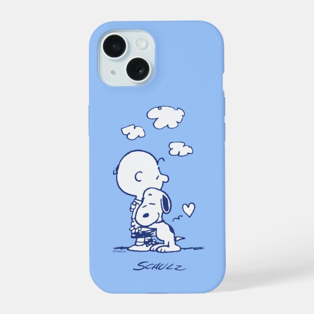 Coque iPhone 15 Confort et sécurité | Charlie & Snoopy Hug (Verso)