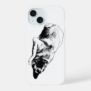 Coque iPhone 15 Contour de chien graphique protège la technologie