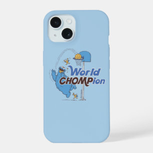 Coque iPhone 15 Cookie Monster Tirer des cerceaux de basket-ball
