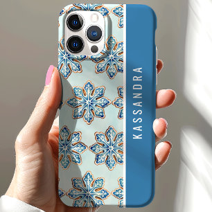 Coque iPhone 15 Cookies flocon de neige aquarelle nom personnalisé