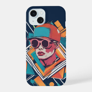Coque iPhone 15 Cooler, art pop abstrait dynamique