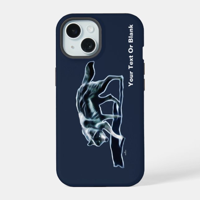 Coque iPhone 15 Coque-coque iphone de loup foncé (Verso)