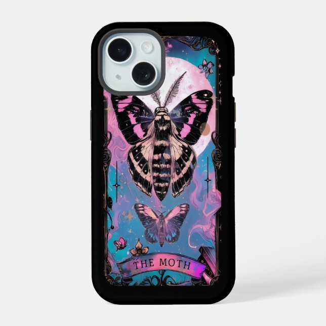 Coque iPhone 15 Coque iphone Moth Tarot Card Witchy Vibes (Verso)