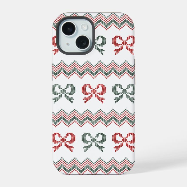 Coque iPhone 15 Coquette Bow Ugly Sweat Noël Holiday (Verso)