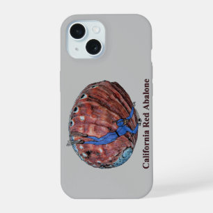 Coque iPhone 15 Coquille d'ormeau vintage avec un plongeur en apné