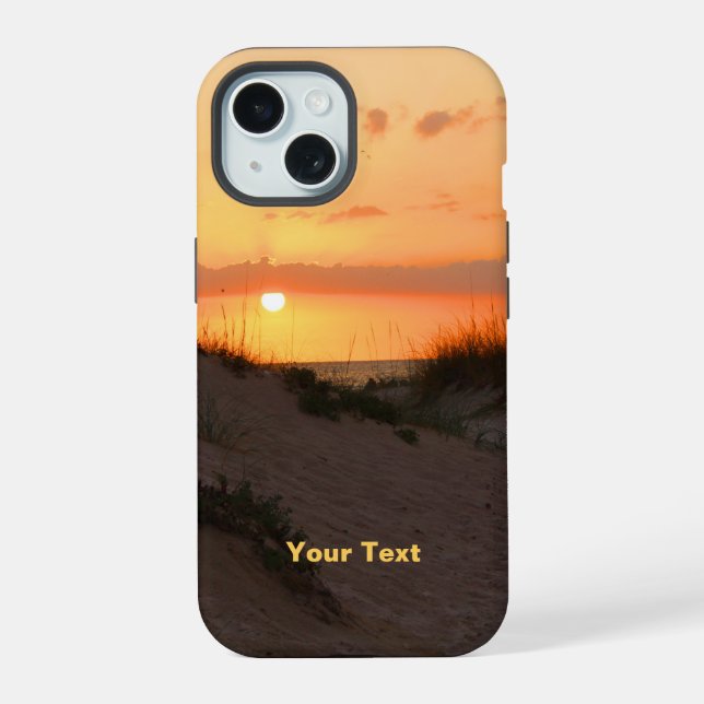 Coque iPhone 15 Coucher de soleil sur la plage de Floride (Verso)
