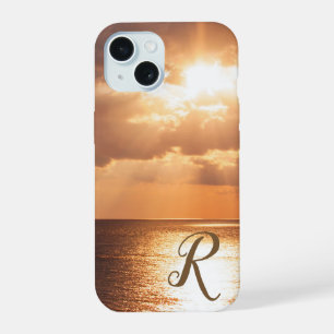Coque iPhone 15 Coucher de soleil sur le golfe du Mexique Monogram
