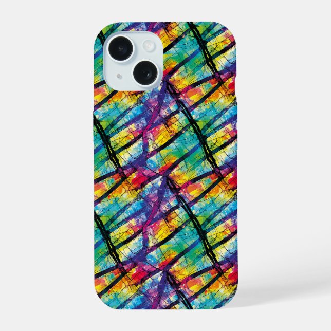 Coque iPhone 15 Couleurs Grunge 17 (Verso)