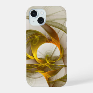 Coque iPhone 15 Couleurs métalliques précieuses abstraites moderne