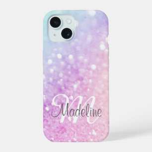 Coque iPhone 15 Couleurs Personnalisées Paillettes Iridescentes Él