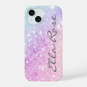 Coque iPhone 15 Couleurs Personnalisées Paillettes Iridescentes Él