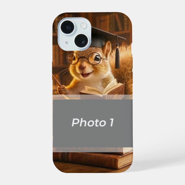 Coque iPhone 15 Couverture de reconnaissance de professeur d'écure (Verso)