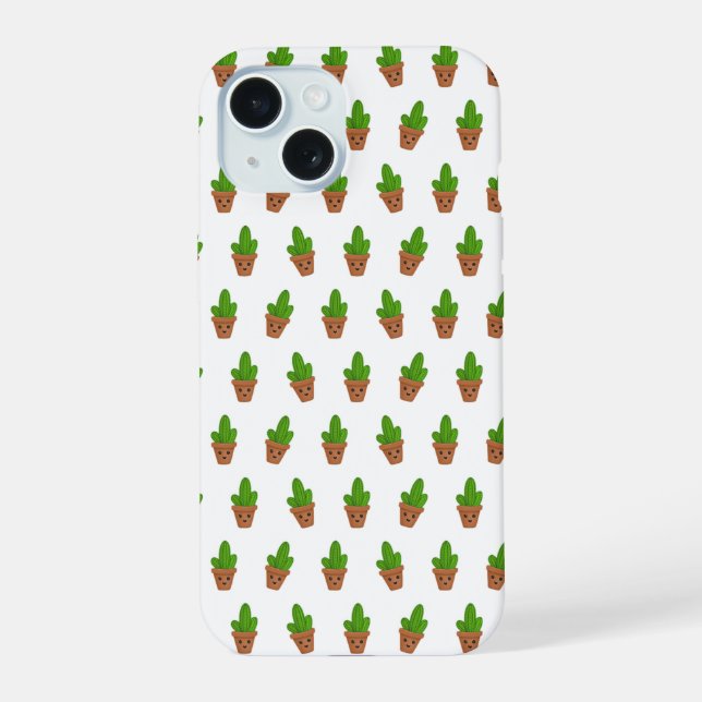 Coque iPhone 15 Couverture mobile Motif Cute Cactus (Verso)