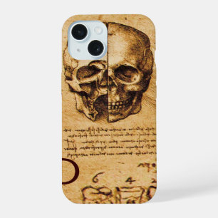 COQUE iPhone 15 CRÂNE ET DENTS, CLINIQUE DENTAIRE, MONOGRAMME DE D