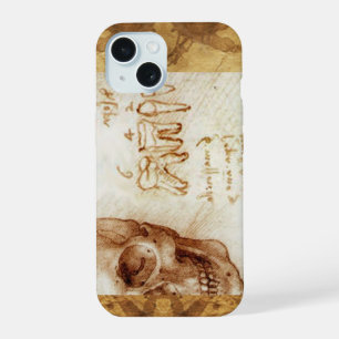 COQUE iPhone 15 CRÂNE ET DENTS, CLINIQUE DENTAIRE, MONOGRAMME DE D