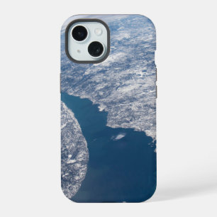 Coque iPhone 15 Cratère de Manicouagan et fleuve Saint-Laurent