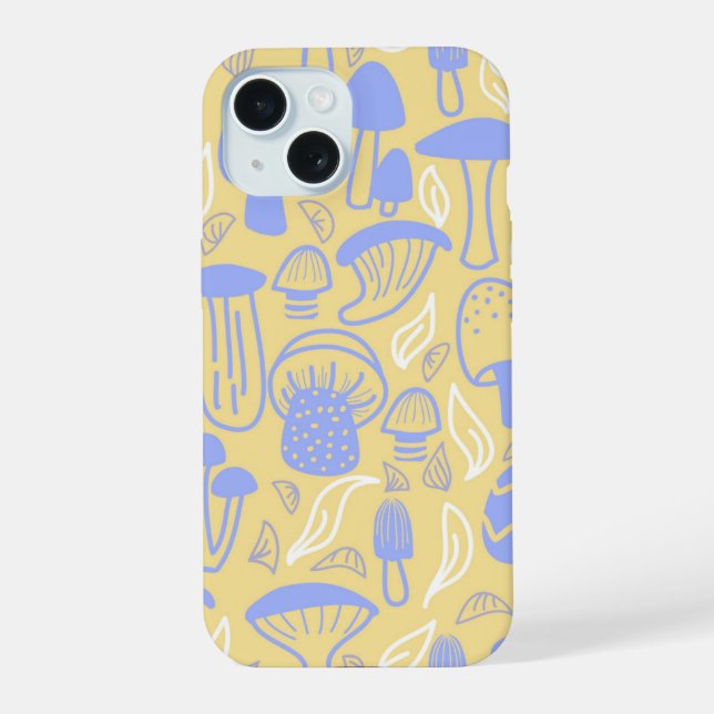 Coque iPhone 15 Crème de Lavande aux Champignons (Verso)