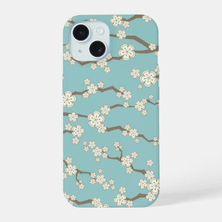 Coque iPhone 15 Crème Zen Sakura Fleurs de fleurs de cerisier sur 