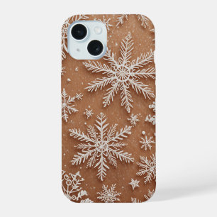 Coque iPhone 15 Cristaux d'hiver dorés